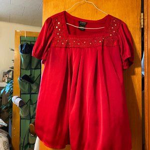 Red Blouse trimmed with sequins